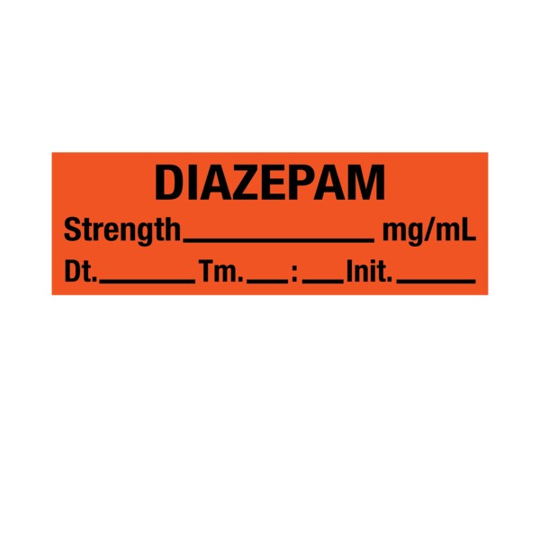 Tape, Diazepam 1/2" x 500" Orange w/Black